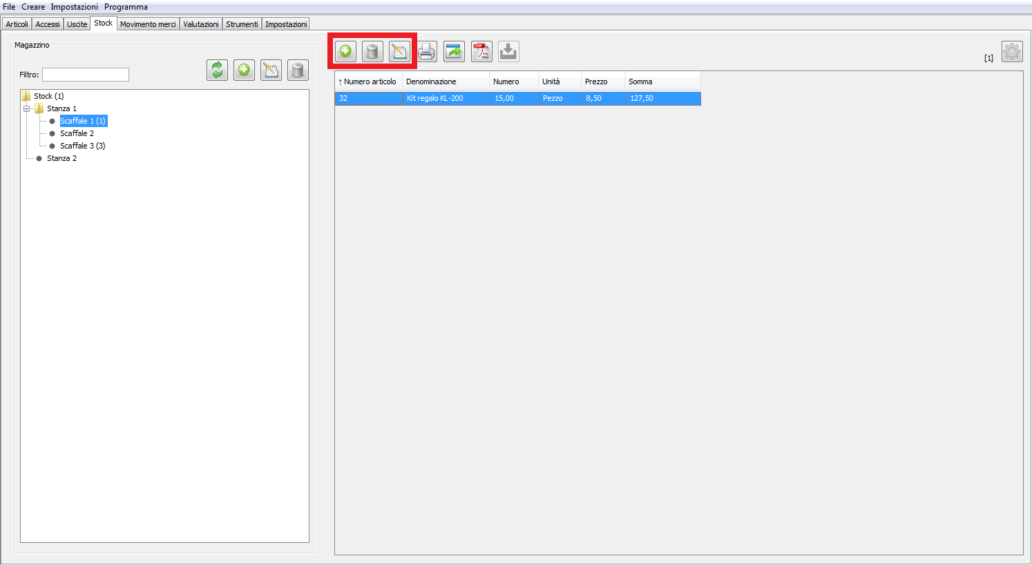 Gestione articoli per negozi e magazzini