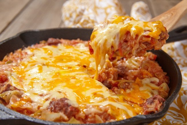 Запеканка с мясным фаршем и картофелем